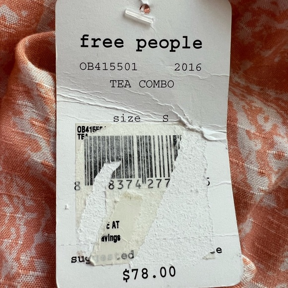 ๐ ๐ NWT FREE PEOPLE Peach Tea Combo Paisley Draped Pocket Shorts | Womenโs Small - Picture 8 of 9